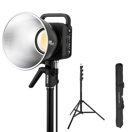 Zhiyun MOLUS G300 300W Bi-Color COB LED Light, Bundle with 9.5' Pro Air-Cushioned Light Stand