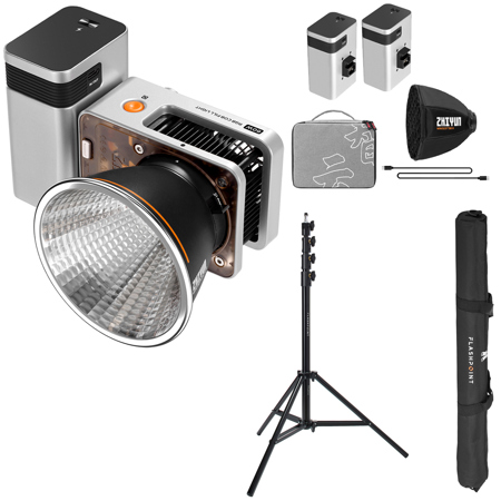 Zhiyun PLX104 MOLUS X60RGB 60W RGB COB LED Light Pro Kit, w/9.5' Pro Light Stand