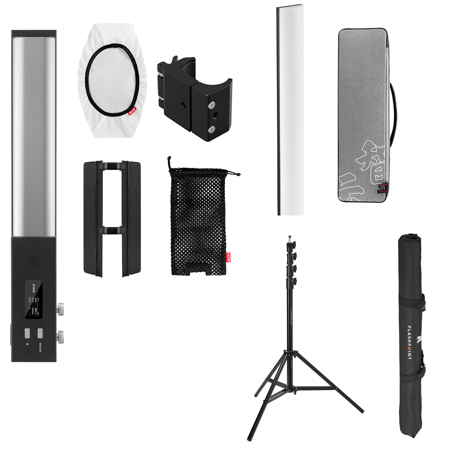 Zhiyun CINEPEER C100 1.2' 100W Portable RGBWW LED Light Wand Combo, Bundle with 9.5' Pro Air-Cushioned Light Stand