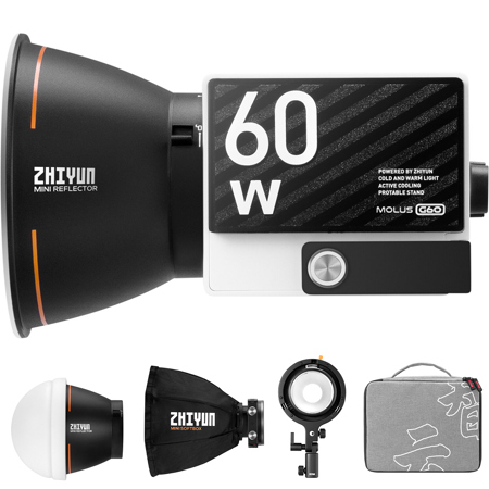 Zhiyun MOLUS G60 60W Bi-Color LED Light Combo Kit, w/Qi Power Bank