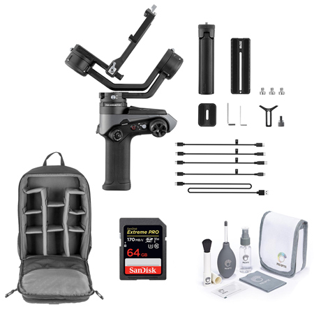 Zhiyun Weebill 2 Handheld Gimbal Stabilizer with Backpack, 64GB SD Card