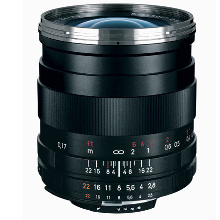 Zeiss 25mm f/2.8 Distagon T* ZF-2 Series Manual Focus Lens for the Nikon F (AI-S) Bayonet SLR System.