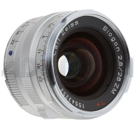Zeiss 28mm f/2.8 Biogon T* ZM Lens for Leica M- Silver 1365-655