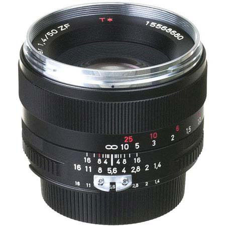 Zeiss Ikon Standard 50mm f/1.4 Planar T* ZF Series Manual Focus Lens for the Nikon F (AI-S) Bayonet SLR System.