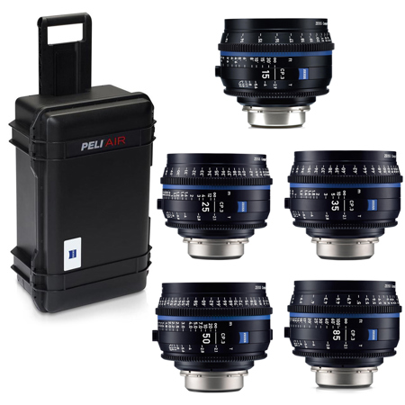 Zeiss Compact Prime CP.3 5-Piece Cine Lens Bundle for PL Mount w/ Transport Case
