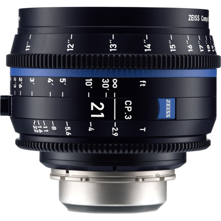 Zeiss CP.3 21mm T2.9 Compact Prime Cine Lens for PL Mount, Feet