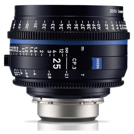 Zeiss CP.3 25mm T2.1 Compact Prime Cine Lens for PL Mount, Feet