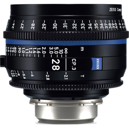 Zeiss CP.3 28mm T2.1 Compact Prime Cine Lens for Canon EF, Meter