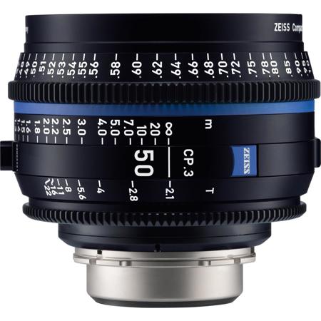 Zeiss 50mm T2.1 CP.3 Compact Prime Cine Lens (Feet) w/Canon EF Mount (Open Box)