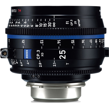 Zeiss CP.3 XD 25mm T2.1 Compact Prime Cine Lens for PL Mount, Feet