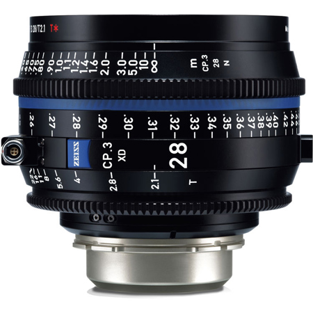 Zeiss CP.3 XD 28mm T2.1 Compact Prime Cine Lens for PL Mount, Feet