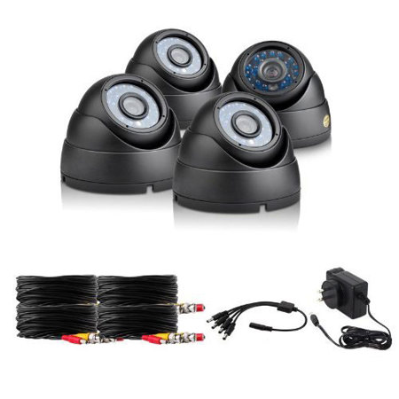 Zmodo 600TVL Vandal Proof Indoor/Outdoor Dome Cameras, Pack of 4