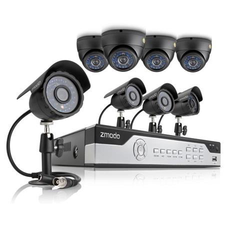 Zmodo ZM-I8QZ44-1T 8CH 960H DVR System, 1TB HDD, 4xBullet