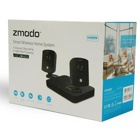 Zmodo 720p HD Smart Wireless Home Kit, Includes 2x Camera, NVR with 500GB HDD