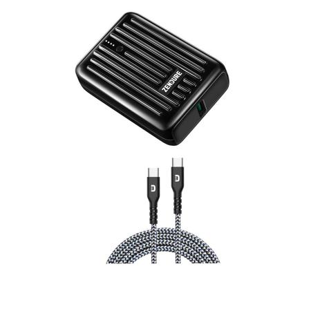 Zendure SuperMini 10000mAh USB-C PD Mini Charger, Black With SuperCord C Cable