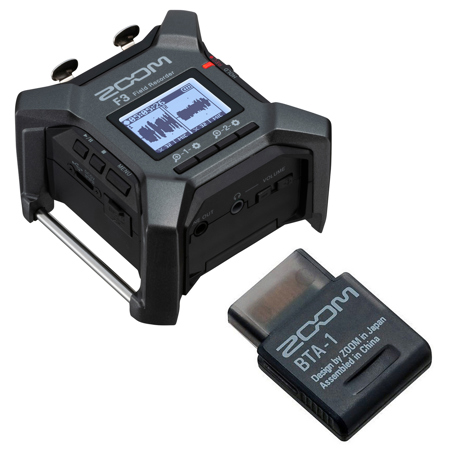 Zoom F3 2-Channel/2-Track Field Recorder, Bundle with Bluetooth Adapter