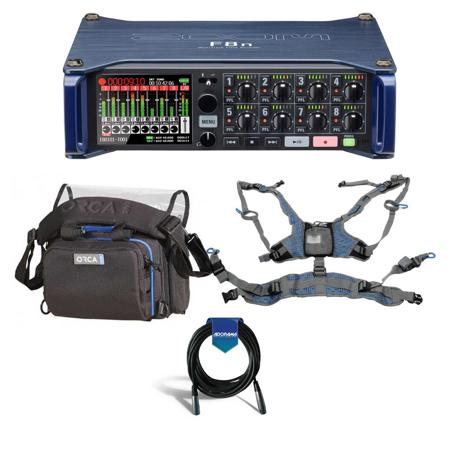Zoom F8n MultiTrack Field Recorder W/Orca OR-28 Mini Sound Bag/OR-40 Harness