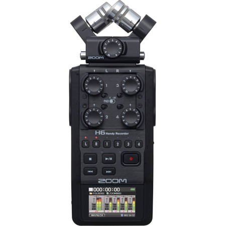 Zoom H6 6-Input / 6-Track Portable Handy Recorder with Interchangeable Mic Capsules