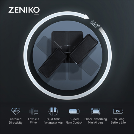 Zeniko OC-D1 Stereo On-Camera Microphone OC-D1 - Adorama