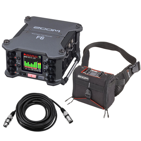Zoom F6 Multi-Track Field Recorder With K-Tek KSF6 Stingray Bag / XLR MIC Cable