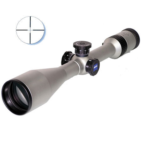 Zeiss 4.5-14x50mm MC Conquest Series Riflescope, Chrome Finish with Z Plex Reticle, Hunting Turret & Turret Adjustable Parallax.