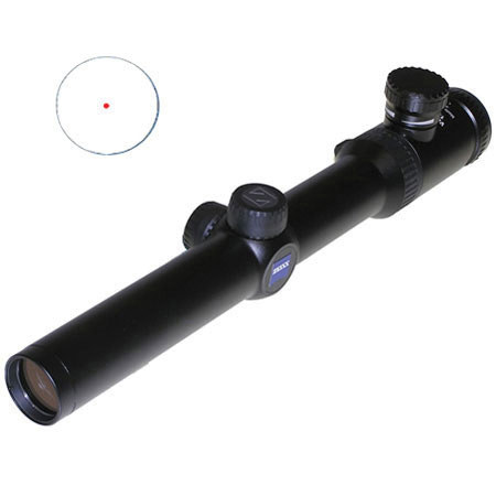 Zeiss 1.1 - 4 x 24mm T* Diavari VM/V Series Riflescope, Matte Black Finish with VariPoint 0 Reticle, 30mm Tube, "V" Without Rail.