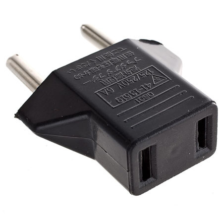 Adorama AC Plug Adaptr USA Flat to European Round Plug