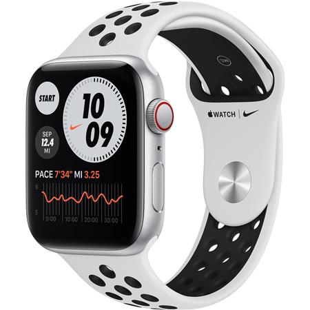 Apple Watch Nike SE GPS+Cel, 44mm Silver AL Case, Pure Platinum Sport