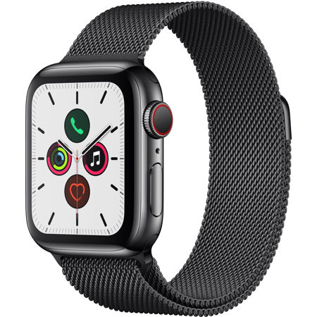 apple watch space black stainless steel case with space black milanese loop