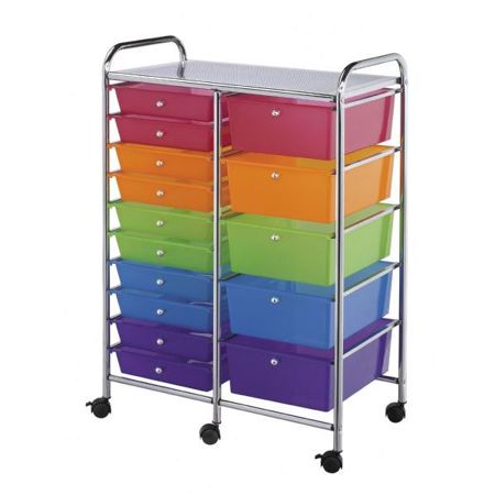 Alvin Storage Cart With 15 Standard Deep Drawers Multi Colored