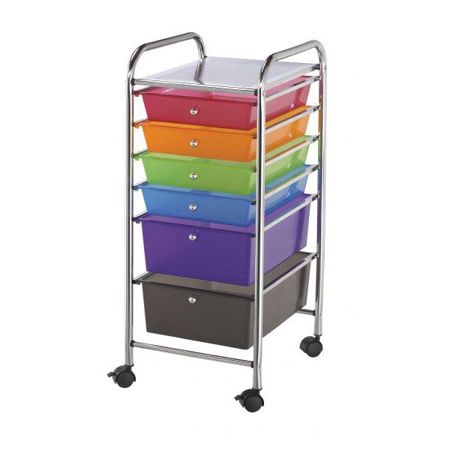 Alvin Storage Cart With 6 Standard Deep Drawers Multi Colored Sc6mc