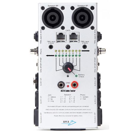 Apex Act4 Deluxe Cable Tester With Xlrm Xlrf And 1 4 Stereo Adapter Act4