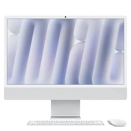 Apple iMac 24" with Retina 4.5K, M4 with 10-Core CPU & 10-Core GPU, Late 2024, Silver 24GB 2TB SSD Gigabit Ethernet MagicKeyboard w/TouchID & Numeric Key Nano-Texture Display