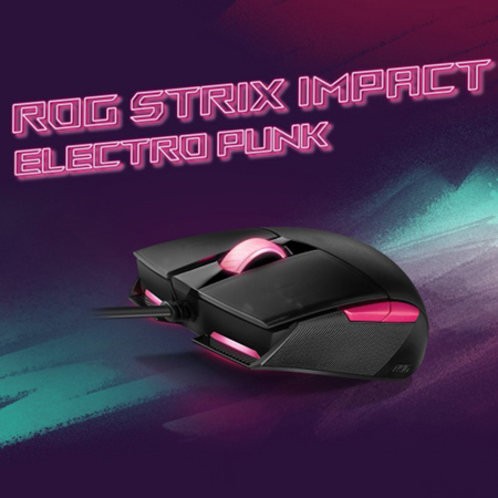 Asus Rog Strix Impact Ii Electro Punk Wired Gaming Mouse 90mp01u0 Bmua00