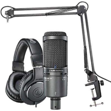 Audio-Technica AT2020USB+ Microphone Pack with ATH-M20x, Boom & AT2020USB+PK