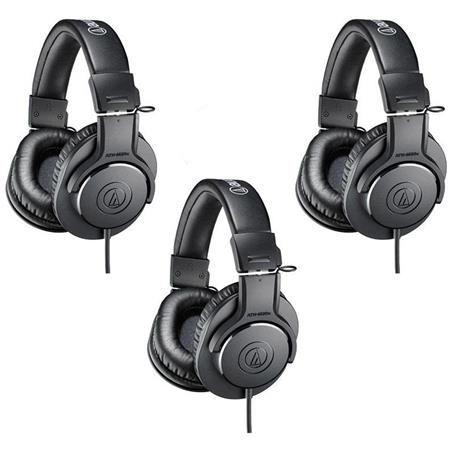 Audio-Technica 3 Pack ATH-M20x Pro Monitor Headphones, 96dB, 15-20kHz