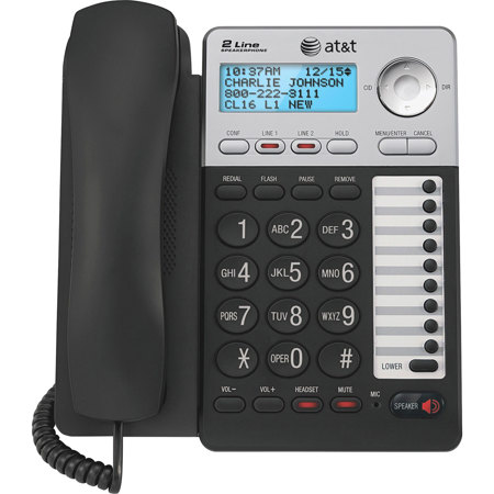At T Ml17929 2 Line Corded Telephone With Caller Id Call Waiting At T Ml17929 2 Line Corded Telephone