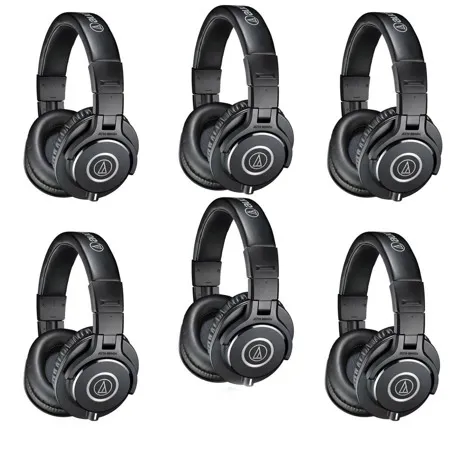 Audio-Technica 6 Pack ATH-M40x Professional Monitor Headphones