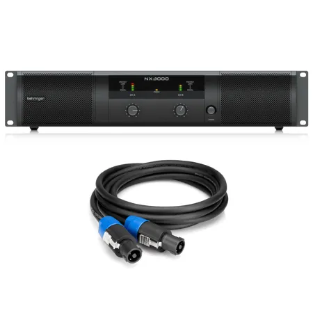 Behringer NX3000 3000W U-Lightweight Class-D Power Amplifier W/25' Speaker Cable