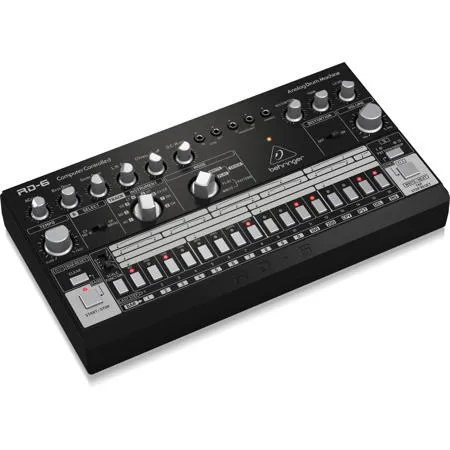 Behringer RD-6-BK Analog Drum Machine with 8 Drum Sounds, Black