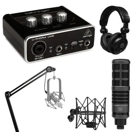 Behringer U-PHORIA UM2 2x2 USB Audio Interface + Podcast Bundle