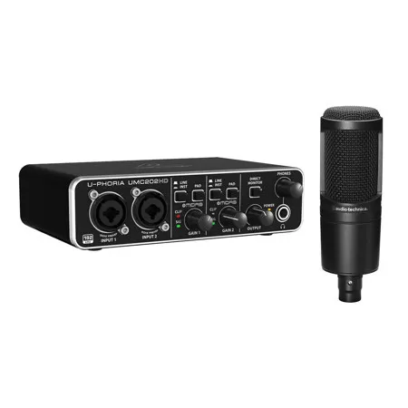 Behringer U-PHORIA UMC202HD USB Audio Interface, with AT2020 Microphone