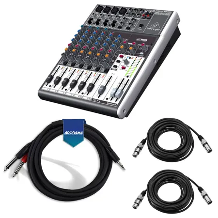 Behringer XENYX 1204USB Premium Mixer, with 15' 8mm XLR Mic Cable