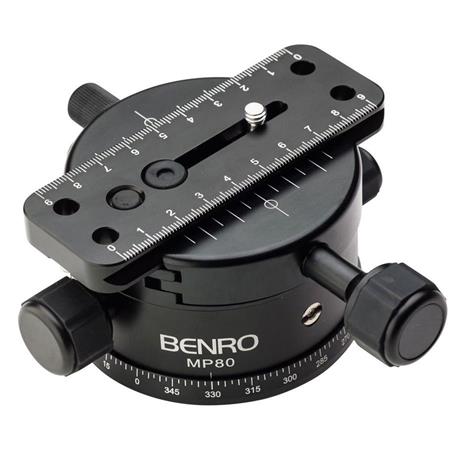 Benro MP80 Geared Macro Head 80mm Base with Arca Swiss Style Quick Release Plate MP80