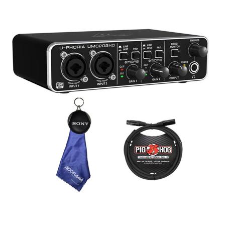 supermarkt Flikkeren pensioen Behringer UPhoria UMC202HD Audiophile 2x2 USB Audio Interface W/6' 8mm XLR  Cable UMC202HDA