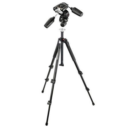 Manfrotto 055XB Black Tripod Legs - Bundle With Manfrotto 804RC2 3-way  Pan/Tilt Head with Quick Release
