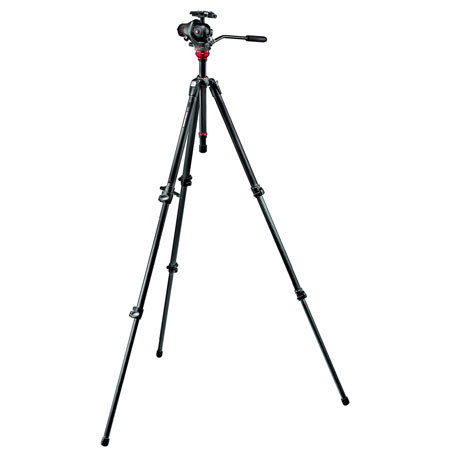 Manfrotto 755CX3 3-section Carbon Fiber Tripod w/MH055M8-Q5 Video Head