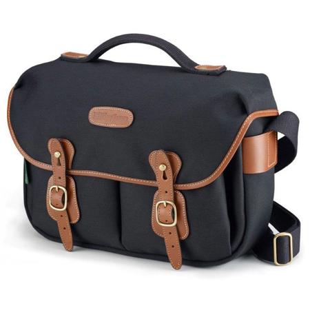 Billingham Hadley Pro Small Slr Camera System Shoulder Bag Black With Tan Leather Trim