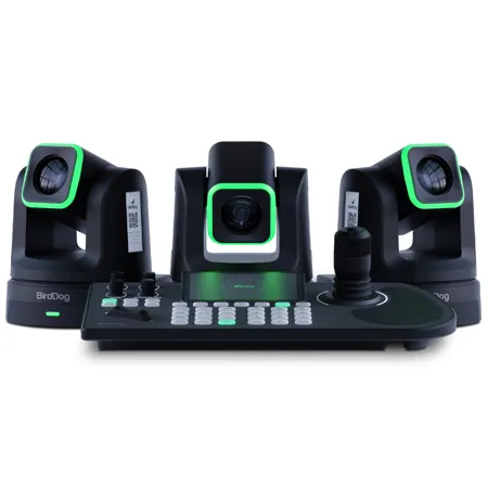 BirdDog X5 Ultra HD 12G-SDI/HDMI/USB/IP 20x PTZ Camera, 3-Pack w/KBD Controller