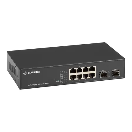 Black Box LGB700 8-Port PoE+ Web Smart GbE Managed Switch with 2 SFP Ports